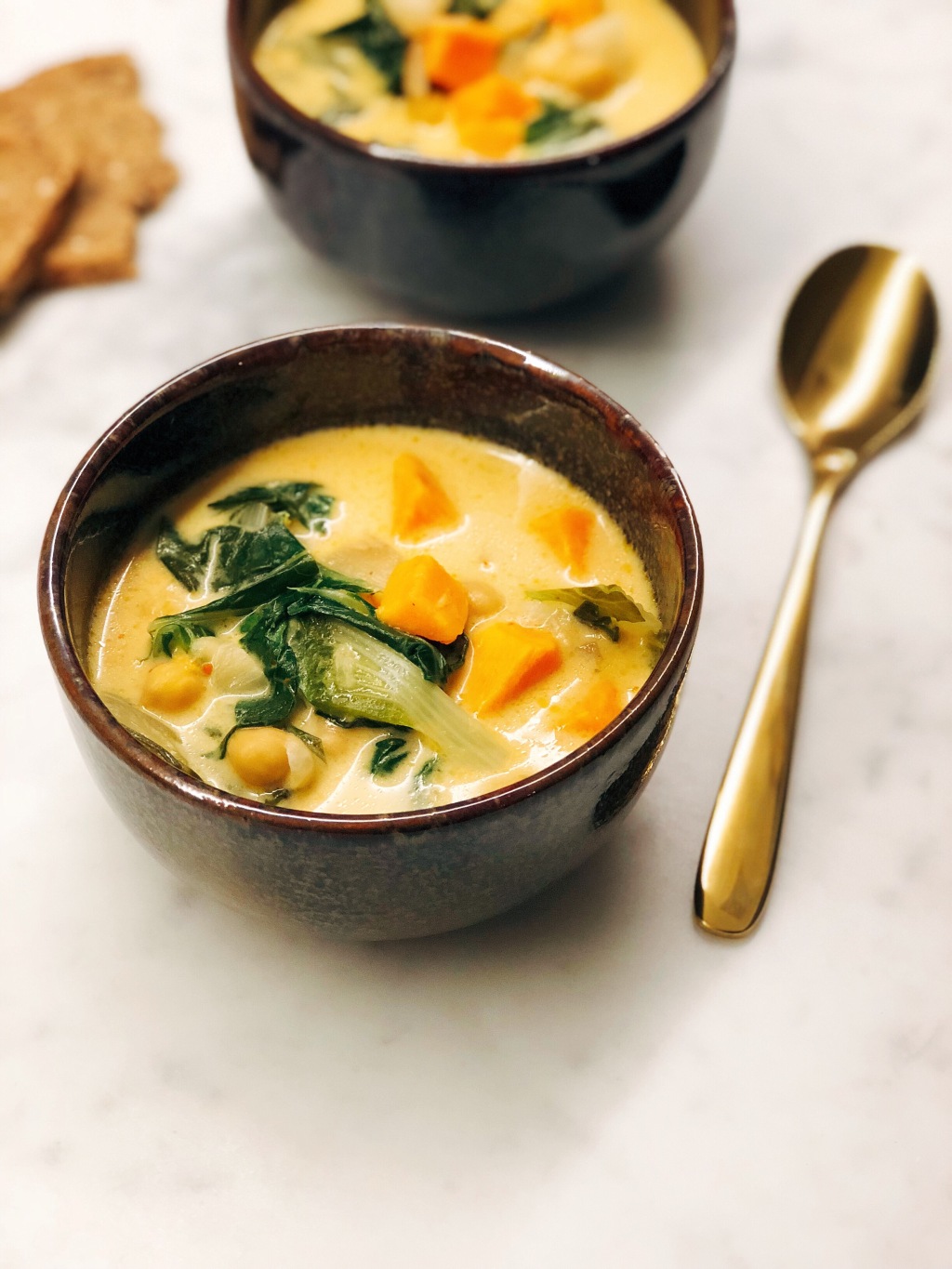 Thaise curry soep met zoete aardappel